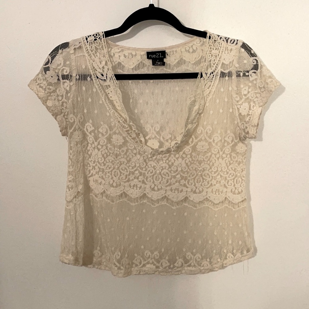 Off-white lace shirt